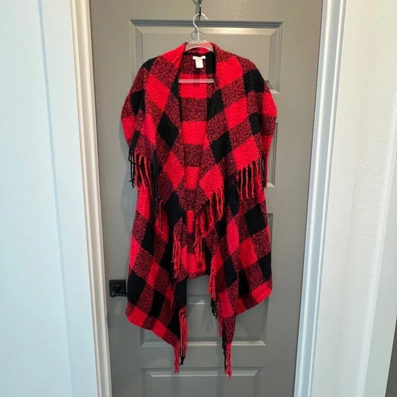 Maurices Accessories - Maurices Red and Black Plaid Shawl Size OS like new
